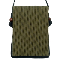 義若オリジナルのポシェット縦型　刺し子（渋緑）